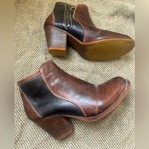 ROAN Bed Stu chestnut brown leather  booties 7 37western inspired heeled boots